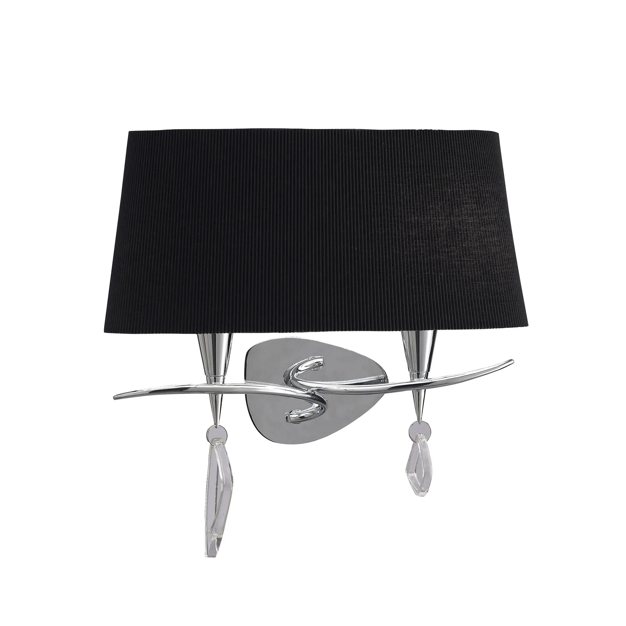 Mara Polished Chrome-Black Wall Lights Mantra Armed Wall Lights